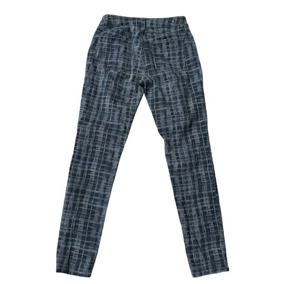 Cabi Jeans Navy Gray Grid curvy Skinny Denim Jeans size 8 cotton stretch - Picture 2 of 8